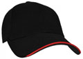 FRONT VIEW OF BASEBALL CAP BLACK/RED/BLACK